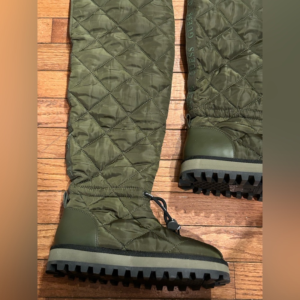 Guess Olive Green Quilted Winter Boots size 7.5 new - Picture 14 of 16